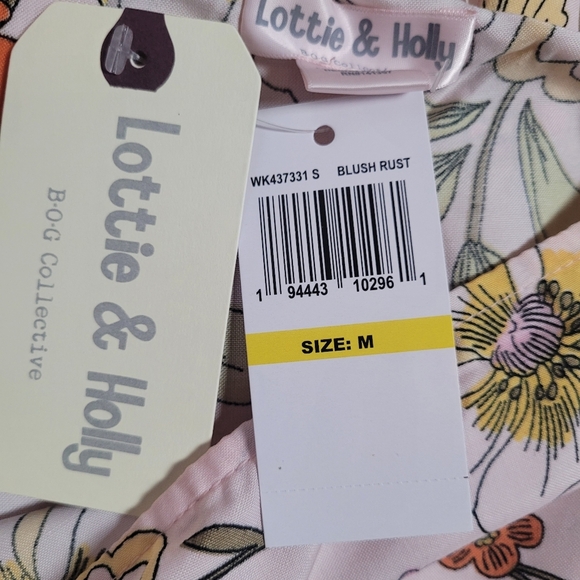 Band of Gypsies Lottie&Holly Blush Pink Floral Mini Dress Women's Size M - Picture 9 of 11